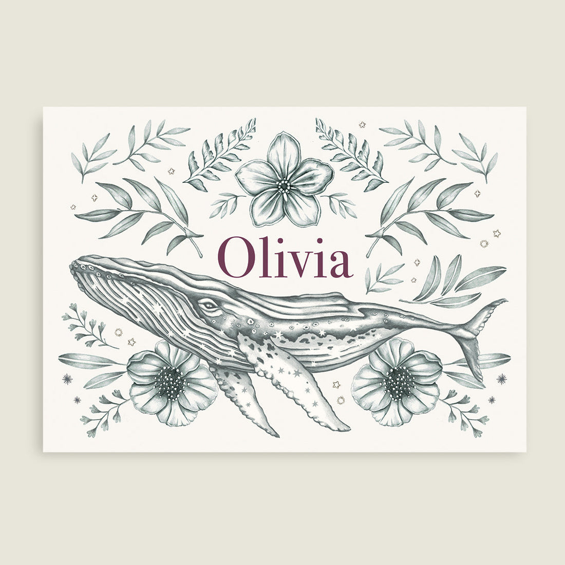 Print Flower whale - Story of July