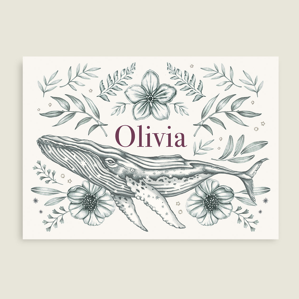 Print Flower whale - Story of July