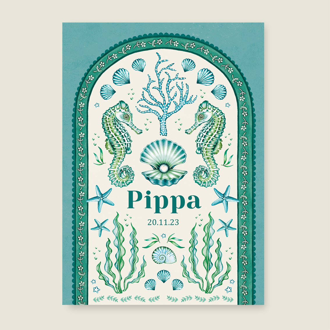 Print Seahorse green - Story of July