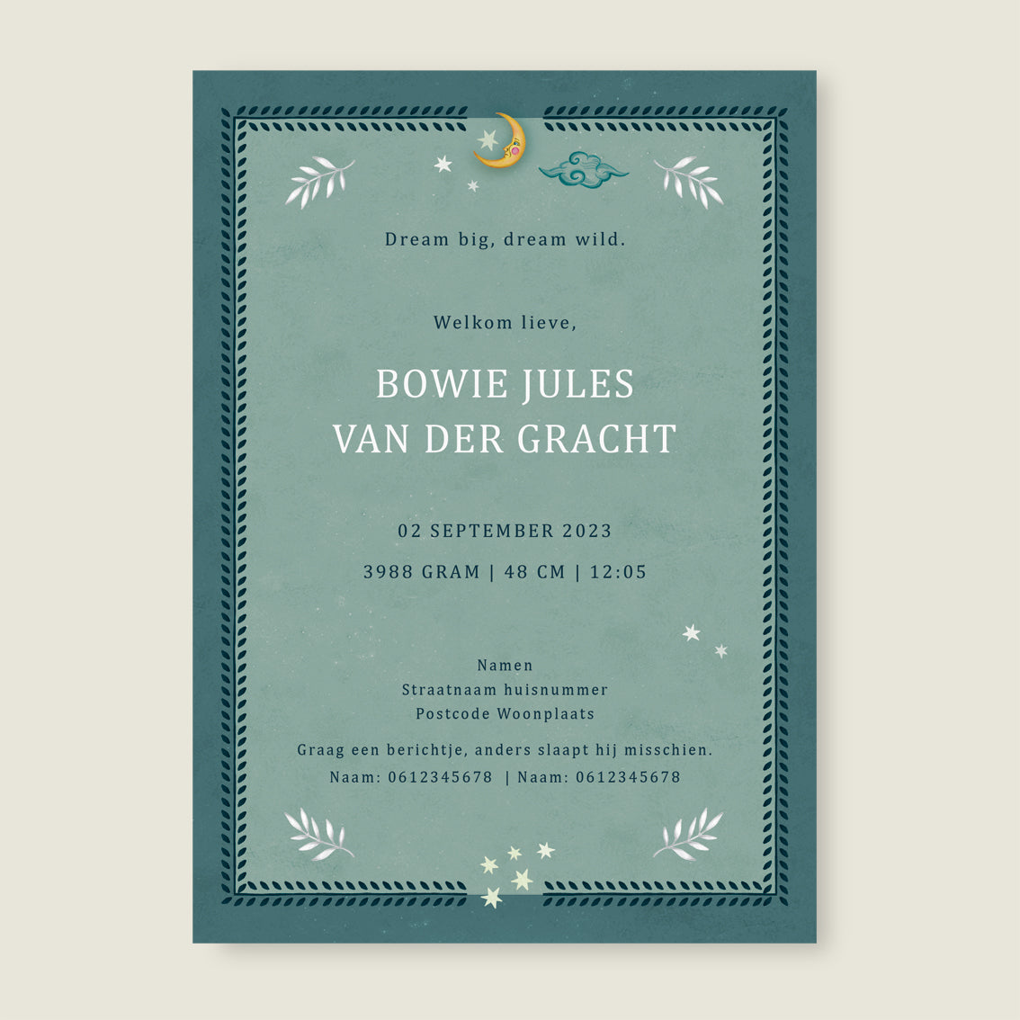 Sample Crane Bird Blue - Story of July