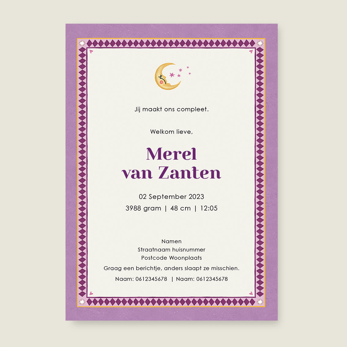 Sample Monkey Heart Paars - Story of July