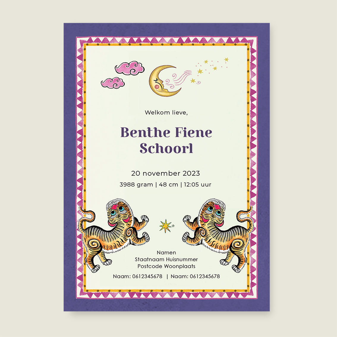 Sample Pretty Tiger Paars - Story of July