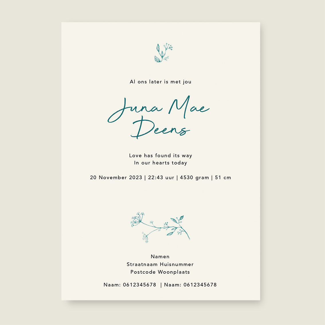 Sample Swan Family Offwhite - Story of July