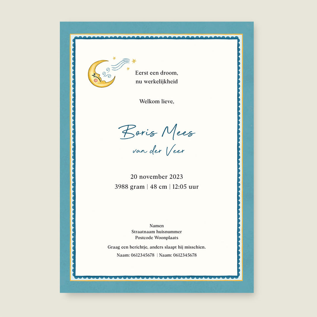 Print Stork and baby Blue - Story of July