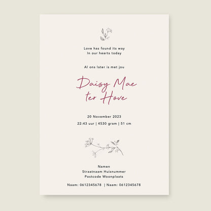 Sample Swan Flowers Family Offwhite - Story of July