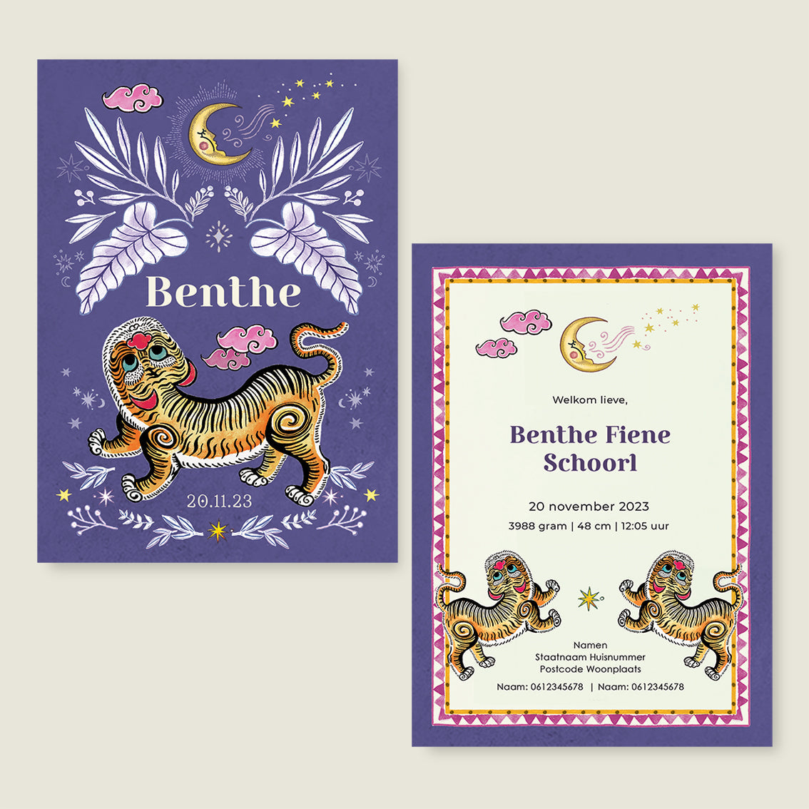 Sample Pretty Tiger Paars - Story of July