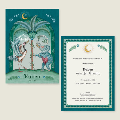 Sample Cranebird And Elephant Blue - Story of July