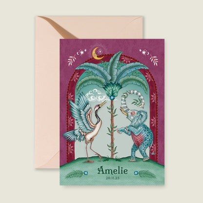 Sample Cranebird And Elephant Red - Story of July