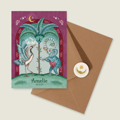 Sample Cranebird And Elephant Red - Story of July