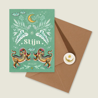 Sample Two Pretty Tigers Groen - Story of July